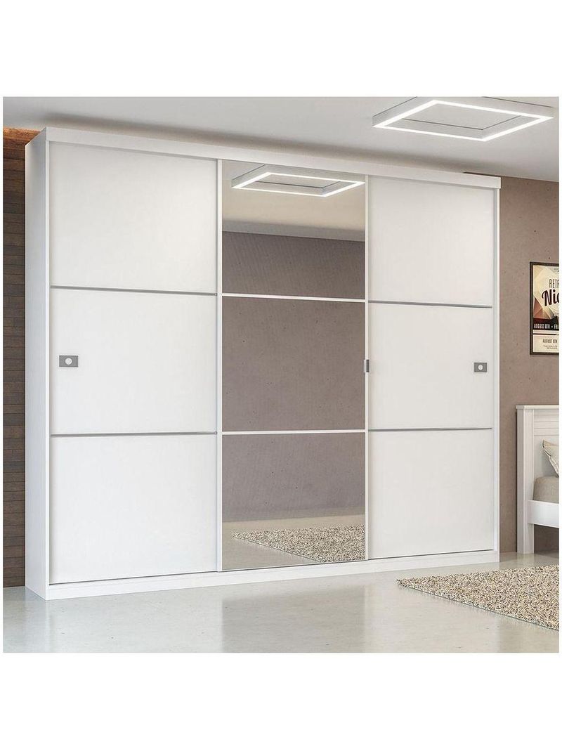 Guarda-Roupa Casal Kappesberg 3 Portas 3 Gavetas Branco S743