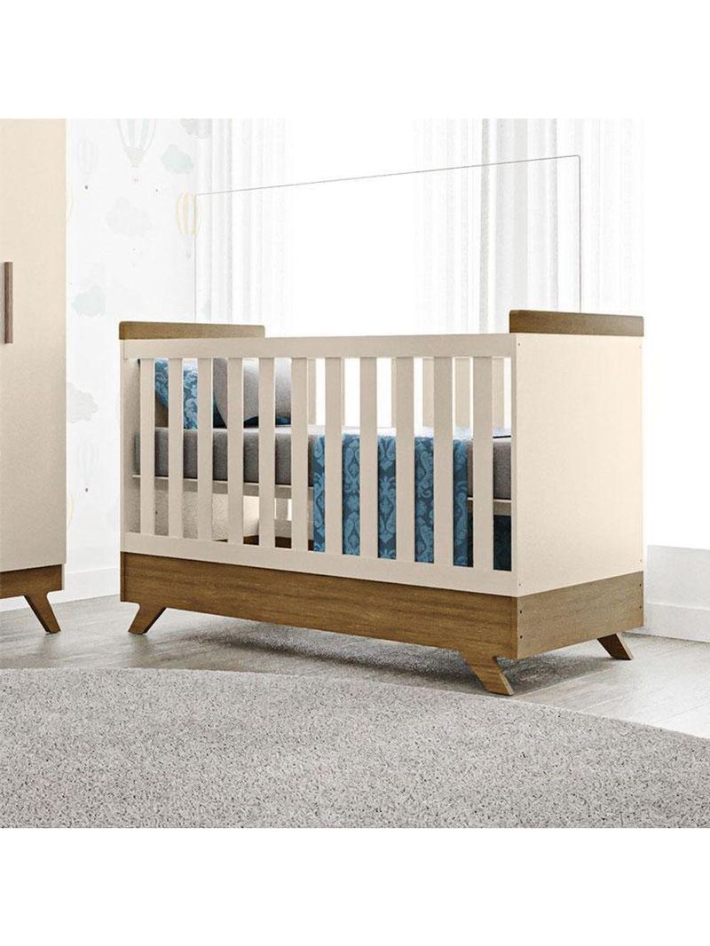 Berço Americano Retro Vitória Off White Carvalho – Canaã