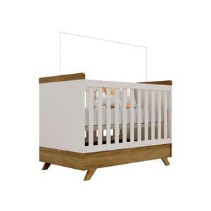 Berço Americano Retro Vitória Off White Carvalho – Canaã