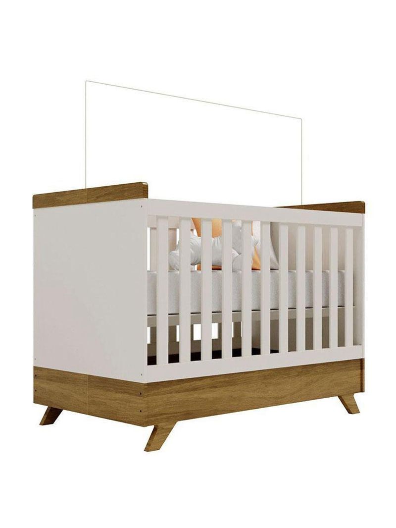 Berço Americano Retro Vitória Off White Carvalho – Canaã