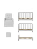 Berço 3 Em 1 Com Colchão Poltrona Amamentação E Puff Multimóveis Mp4151 Branco Branco