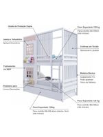 Treliche Casinha 2 Janelas Cortina Madeira Branco-Rosa