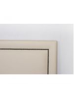 Cabeceira Queen Reta Luxo 160x60 Courino Off White - Tachas Fumê