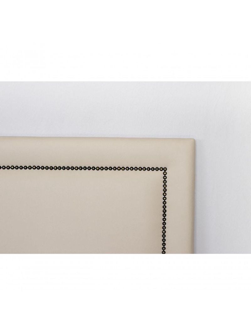 Cabeceira Queen Reta Luxo 160x60 Courino Off White - Tachas Fumê