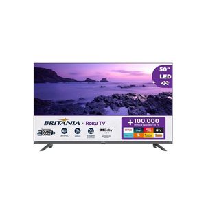 Smart TV 50” Britânia Roku TV LED Dolby Audio BTV50G3ERSGB Bivolt