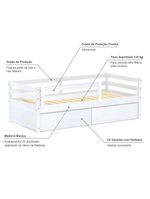 Cama Infantil Dreams Madeira Maciça Branco Megamobilia