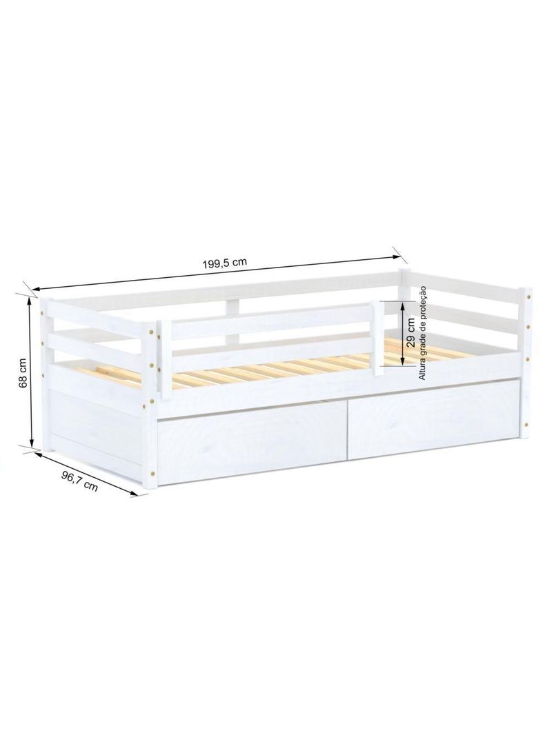 Cama Infantil Dreams Madeira Maciça Branco Megamobilia