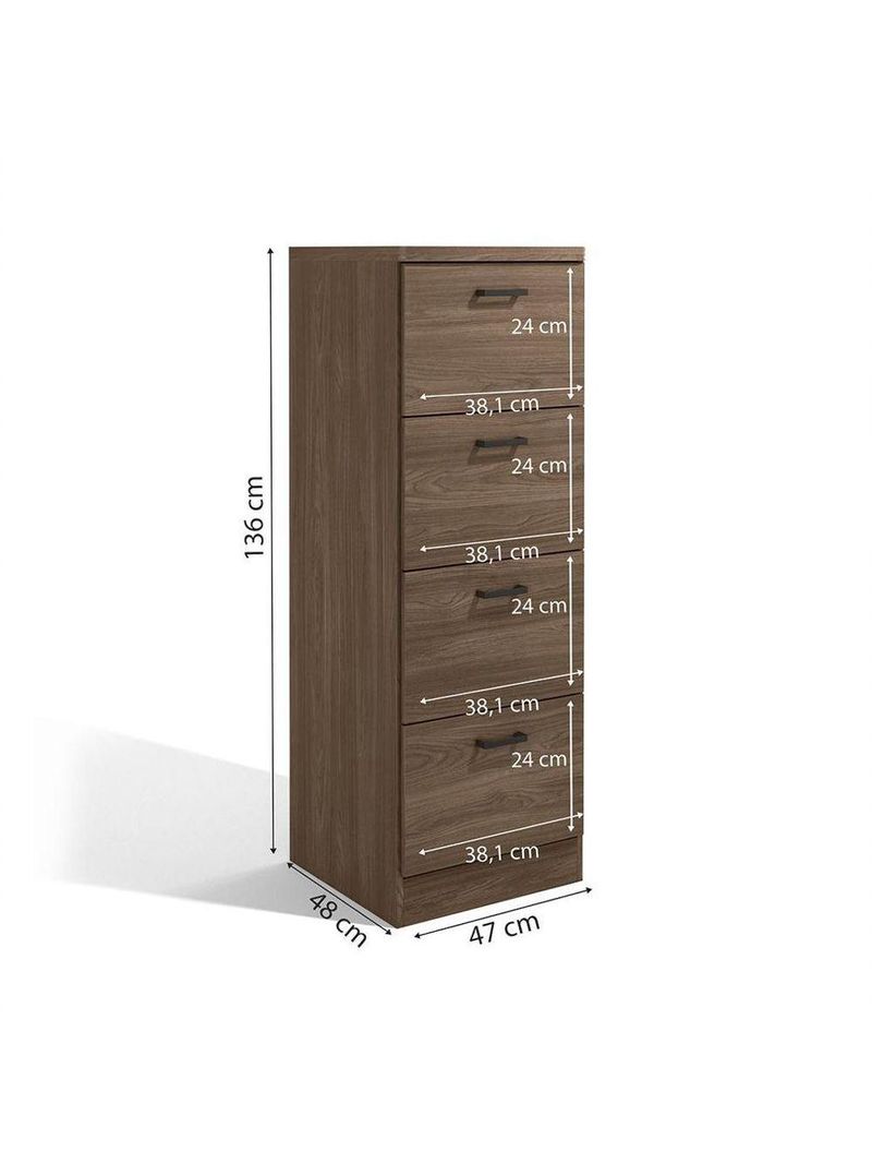 Porta Arquivos 4 Gavetas Versatile Munique 47cm