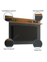 Painel Para Tv Smart Até 50 Polegadas Nt 1185 Notável Preto/ Freijó Trend 1,35m Preto