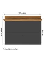 Painel Para Tv Smart Até 50 Polegadas Nt 1185 Notável Preto/ Freijó Trend 1,35m Preto