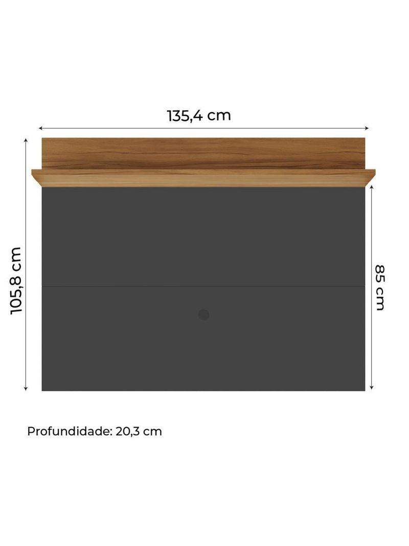 Painel Para Tv Smart Até 50 Polegadas Nt 1185 Notável Preto/ Freijó Trend 1,35m Preto