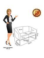 Namoradeira E 2 Poltronas Base Industrial Dourado Stella Suede Cinza D03 - D'rossi