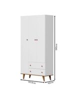 Guarda Roupa Infantil Fernanda 3 Portas Branco Acetinado Bétula – Carolina