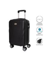Mala de Bordo Pequena para Viagem em ABS IKA Vanguard Cadeado Integrado Rodas Duplas 360º Preto - P