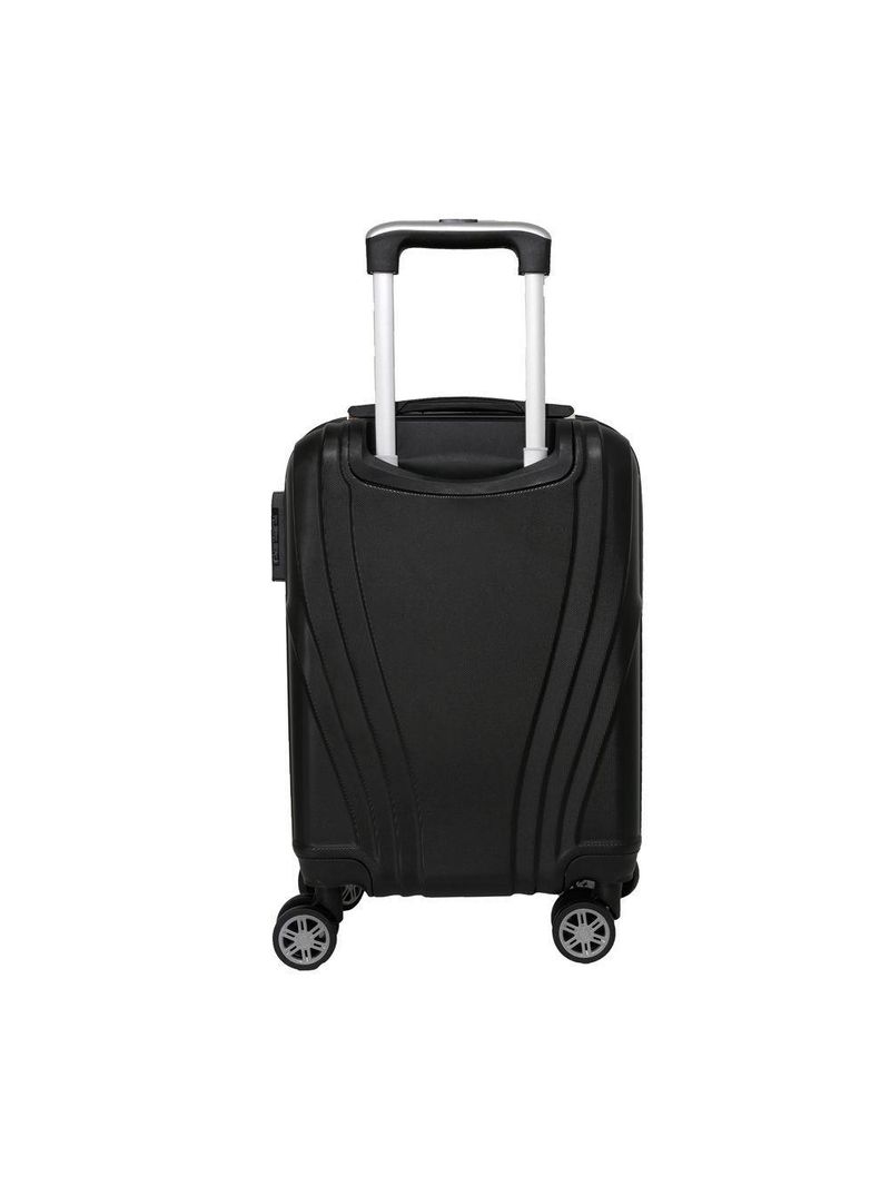 Mala de Bordo Pequena para Viagem em ABS IKA Vanguard Cadeado Integrado Rodas Duplas 360º Preto - P