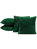 Kit 4 Capas De Almofada Napoli 45X45 Manta Canelada - Verde Esmeralda