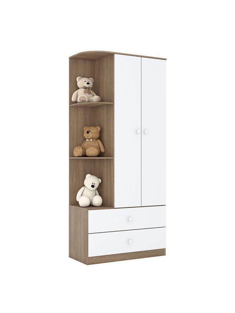 Guarda Roupa Infantil Amarelinha 2 Portas Rústico Branco – Henn