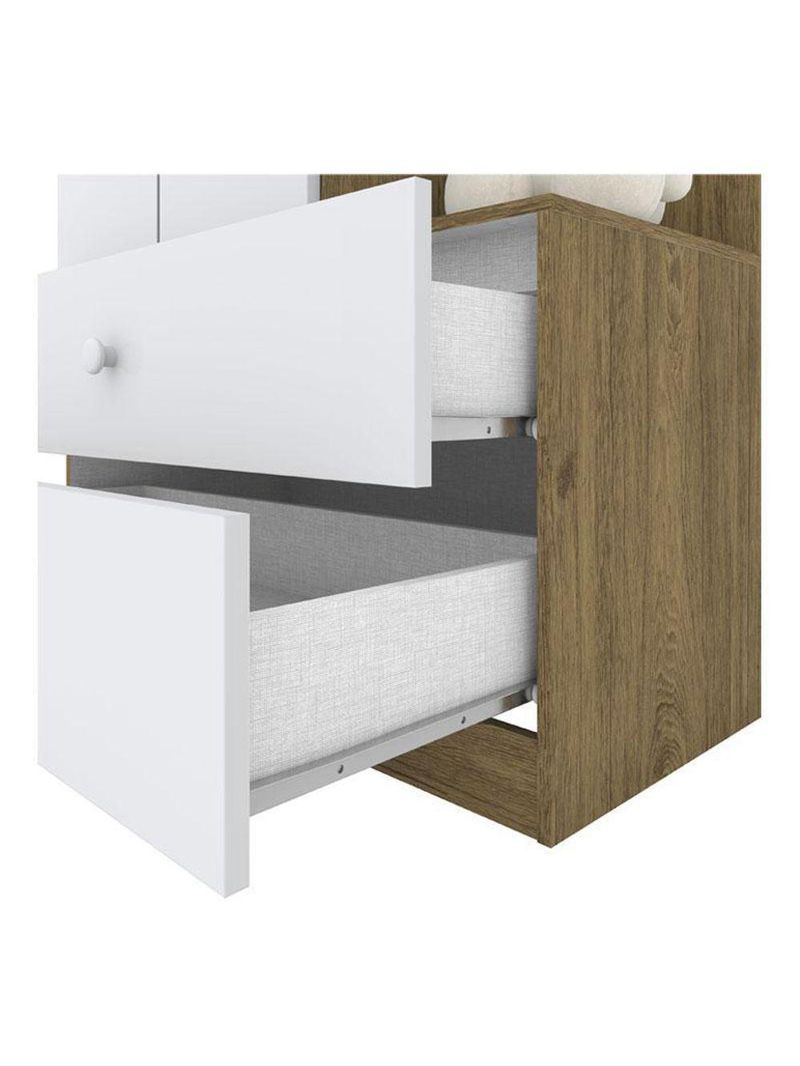 Guarda Roupa Infantil Amarelinha 2 Portas Rústico Branco – Henn