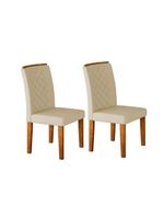 Kit 2 Cadeiras De Cozinha Jade Madeira Capuccino-suede Creme
