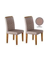 Kit 2 Cadeiras De Cozinha Jade Madeira Capuccino-suede Creme