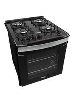 Fogão 4b Embutir Dako Diplomata Vidro Preto Bivolt