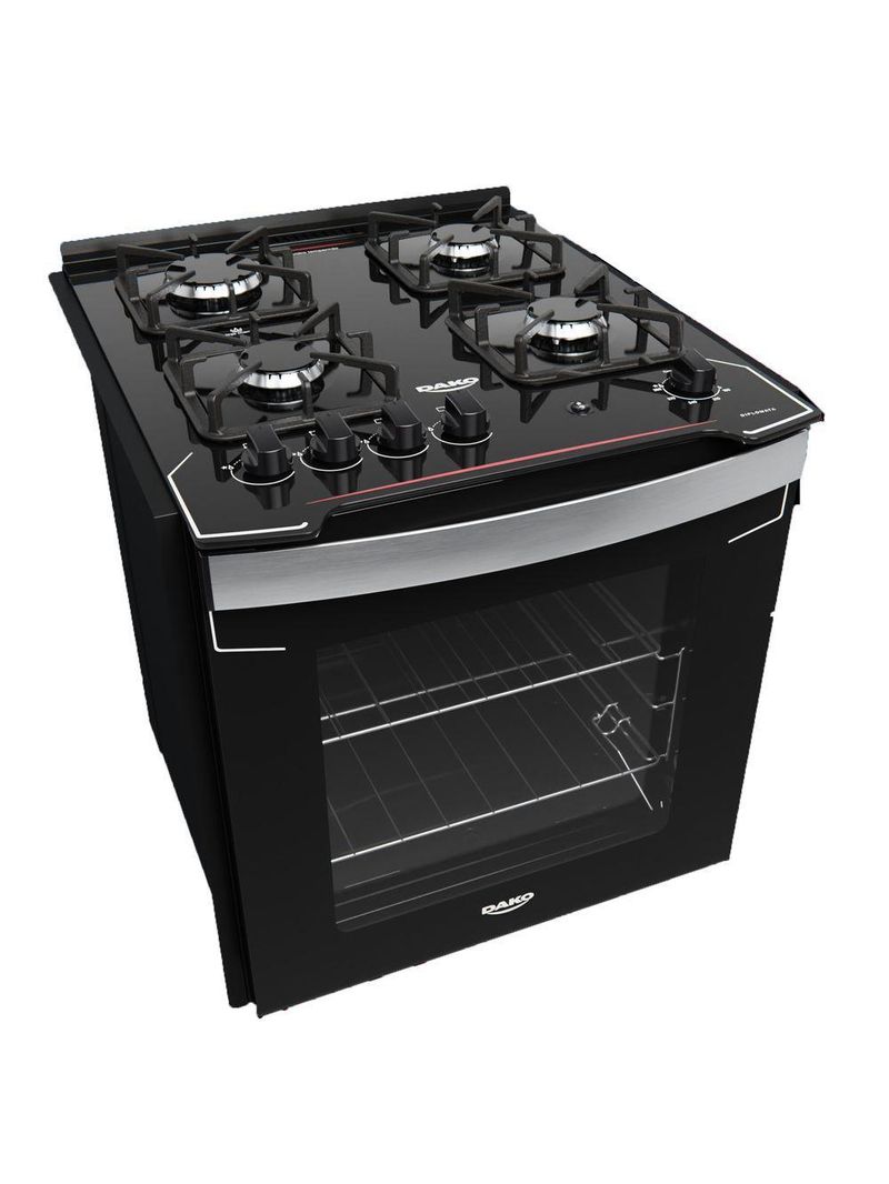 Fogão 4b Embutir Dako Diplomata Vidro Preto Bivolt