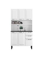Armário de Cozinha Aço Compacto 105cm 6 Portas 2 Gavetas Itatiaia Pratika - Cor: Branco