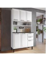 Armário de Cozinha Aço Compacto 105cm 6 Portas 2 Gavetas Itatiaia Pratika - Cor: Branco