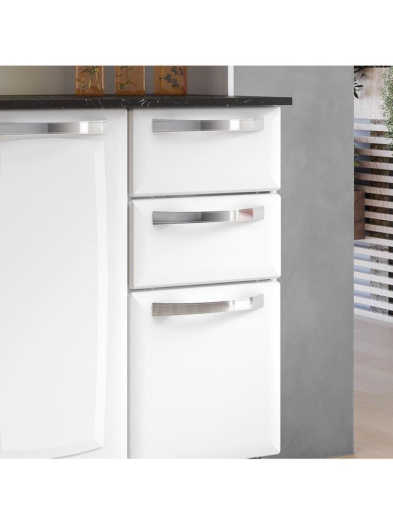 Armário de Cozinha Aço Compacto 105cm 6 Portas 2 Gavetas Itatiaia Pratika - Cor: Branco