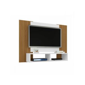 Painel Para Tv Até 48 Polegadas Com 2 Nichos Navi Bechara Branco Com Castanho
