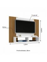 Painel Para Tv Até 48 Polegadas Com 2 Nichos Navi Bechara Branco Com Castanho
