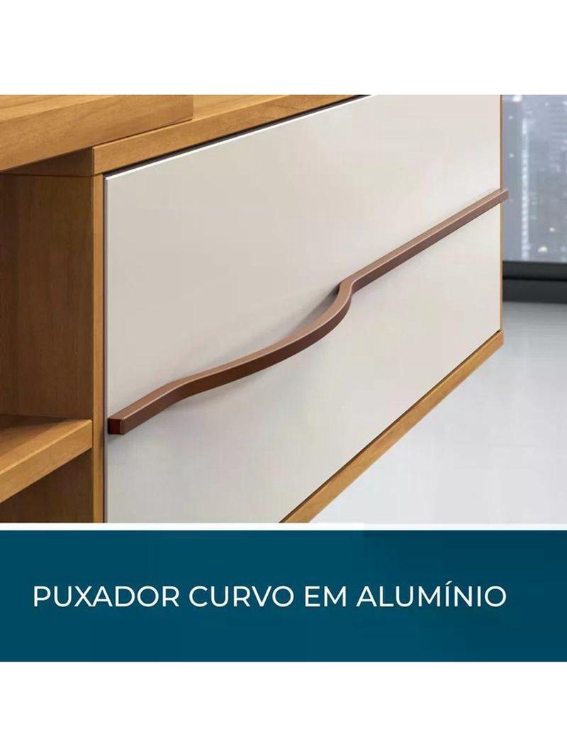 Painel Para Tv Até 60 " Off White E Freijó