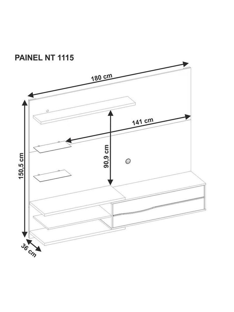 Painel Para Tv Até 60 " Off White E Freijó