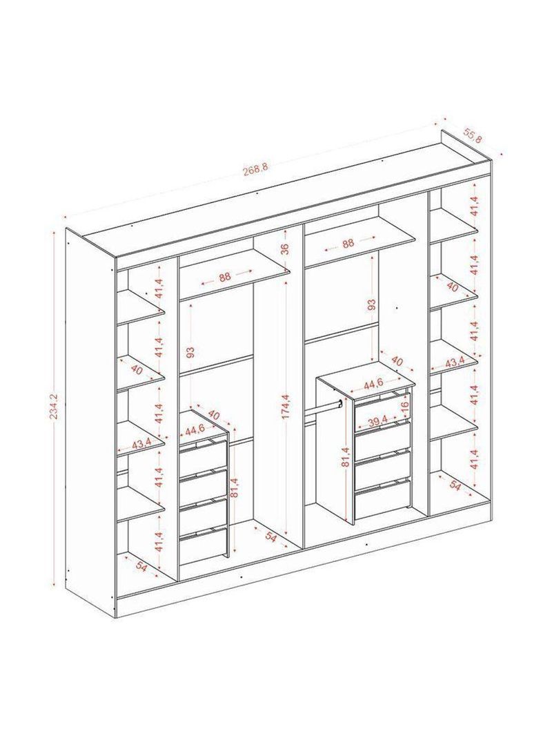 Guarda Roupa Casal Canadá 2030290 Cinamomo Off White - Aramóveis