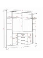 Guarda Roupa Napoli 8 Portas 4 Gavetas Com Espelho Aramoveis Branco