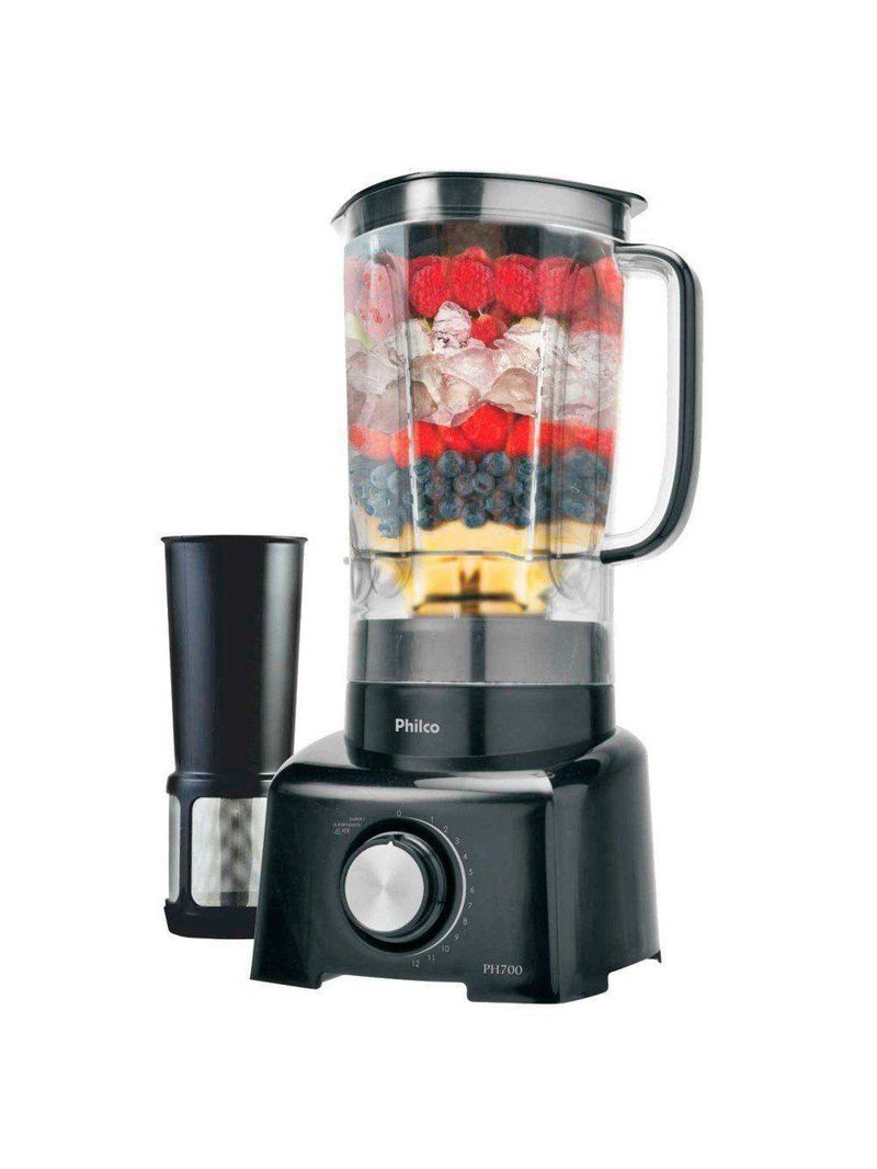 Liquidificador Philco Com Filtro 12 Velocidades + Pulsar/autolimpeza 2 Litros - Ph900 Preto 220 V