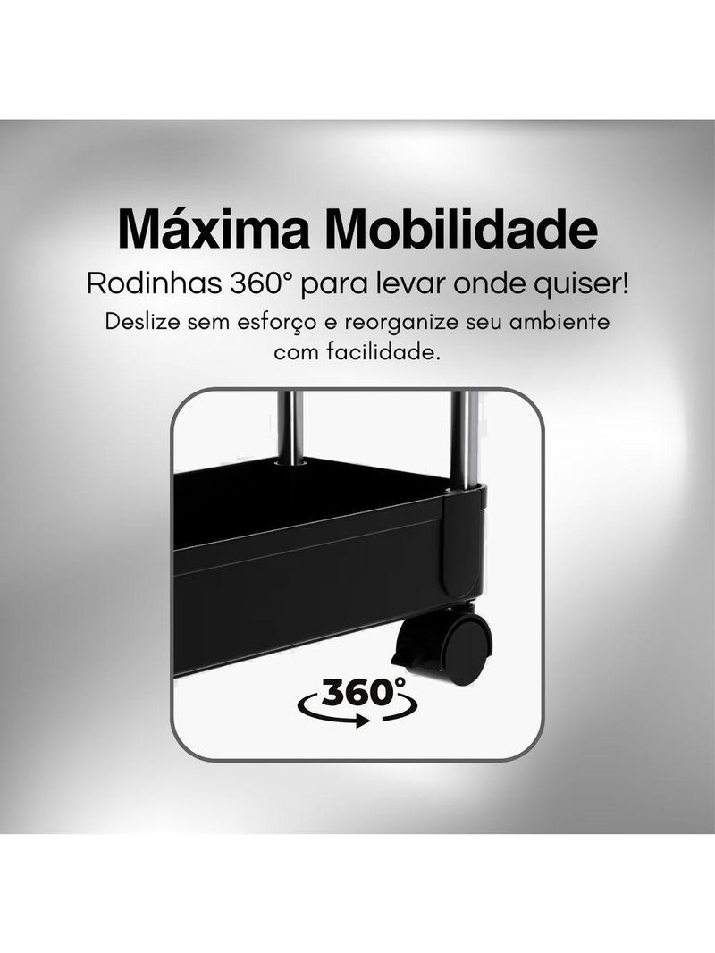 Estante Organizadora Móvel 4 Andares: Prateleiras com Rodízios
