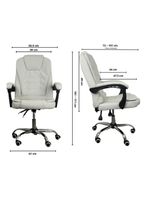 Cadeira De Escritório Presidente Reclinável Ergonômica Branco