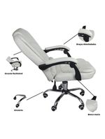Cadeira De Escritório Presidente Reclinável Ergonômica Branco