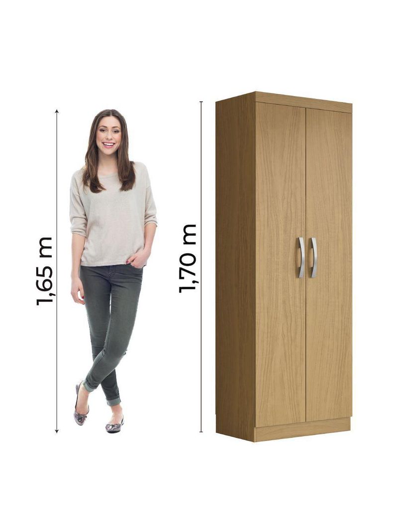 Armário Multiuso Organizador Lavanderia 2 Portas 3 Prateleiras 1,70m New Aramóveis Atacama