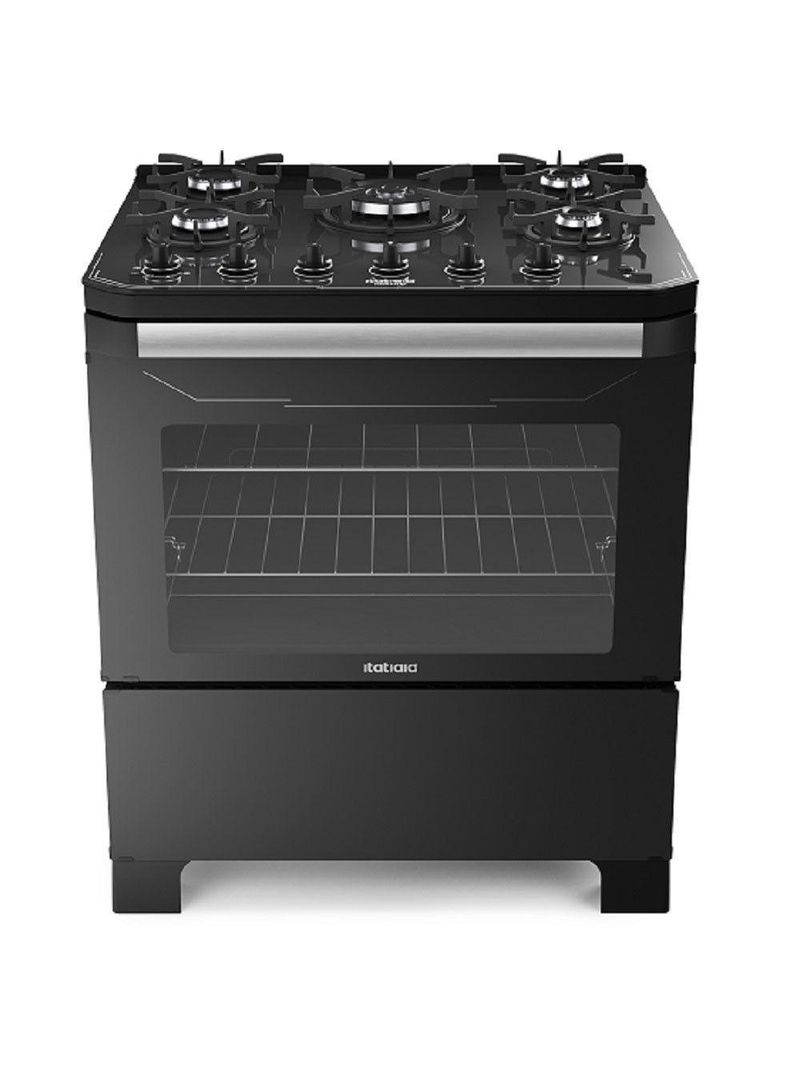 Fogão Itamaster 5 Bocas Com Acendimento Automático Itatiaia Preto Bivolt