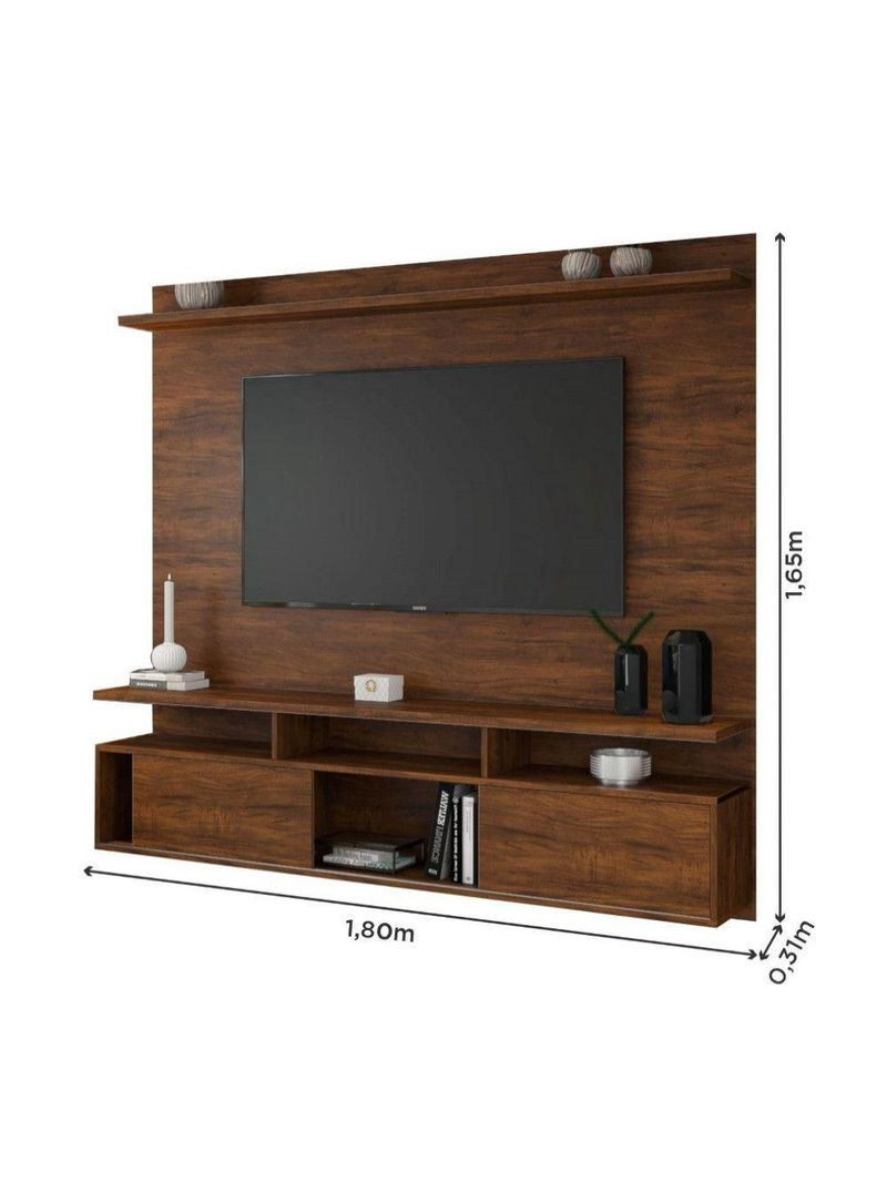 Painel Suspenso para TV até 55” Supreme – Imbuia | Viero Móveis