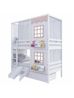 Beliche Casinha Reta 2 Janelas 2 Gav Escorregador Rosa