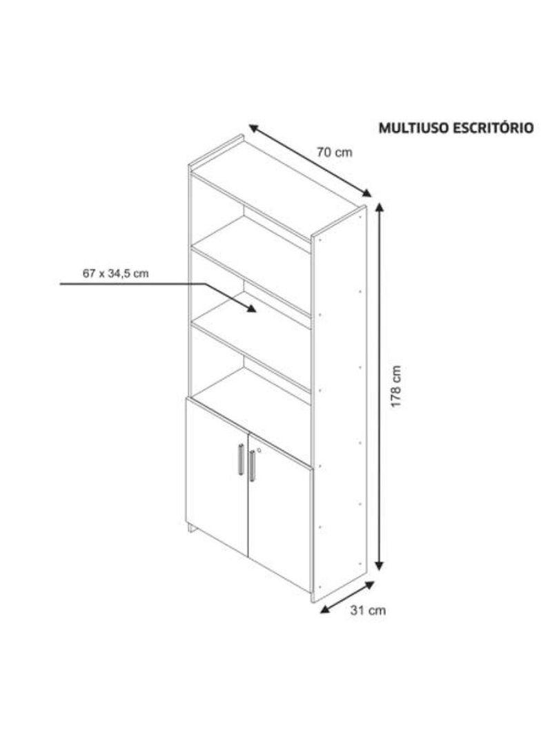 Armário Para Escritório Office Preto Notável Móveis Preto