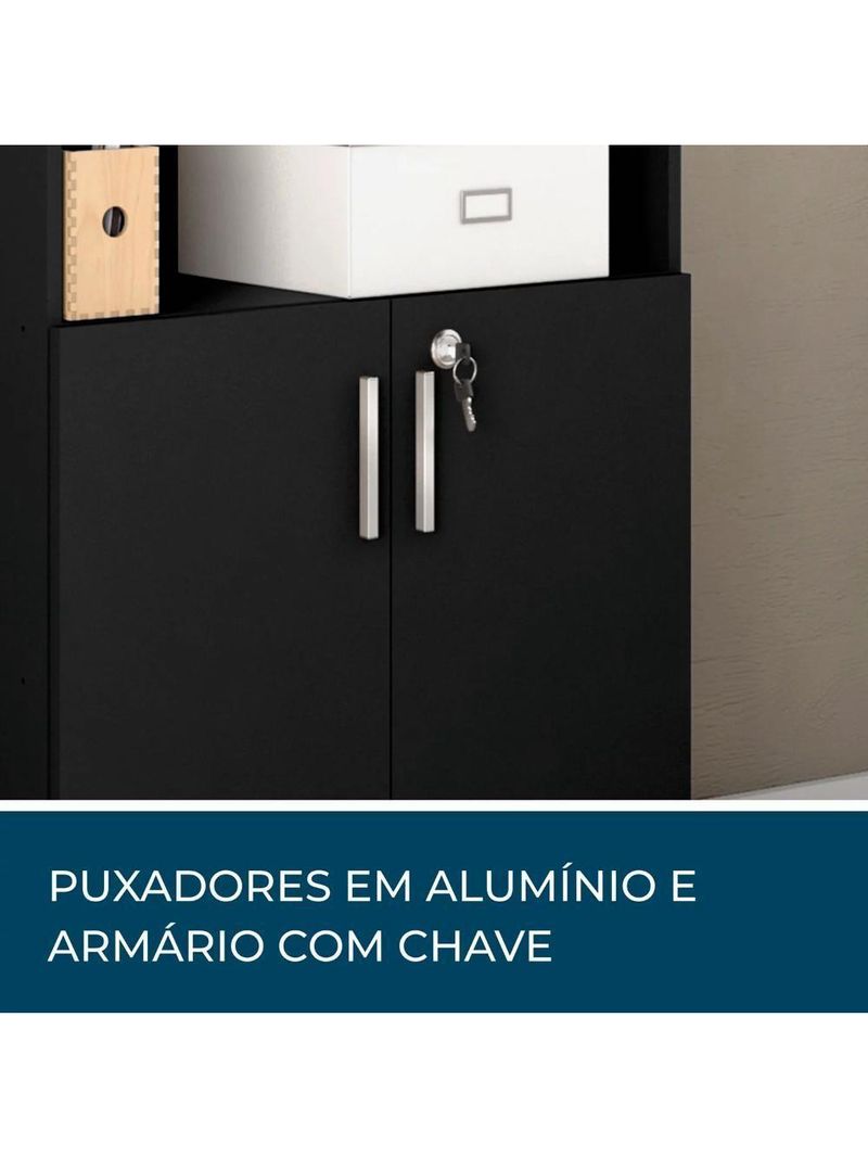 Armário Para Escritório Office Preto Notável Móveis Preto
