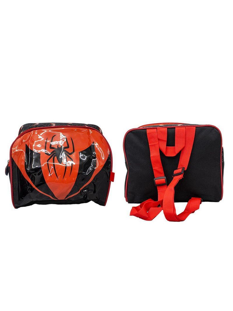 Kit Mochila Escolar Infantil de Rodinhas com Lancheira e Estojo Yins em PVC 3D Kids Spider - Preto