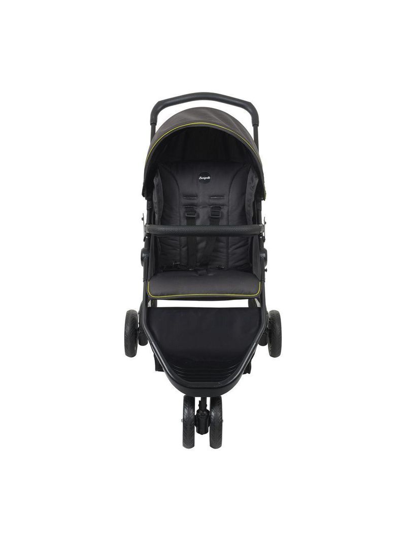 Carrinho de Bebê Burigotto CR3 - de 0 até 15kg - para Passeio - Cinza Escuro com Neon