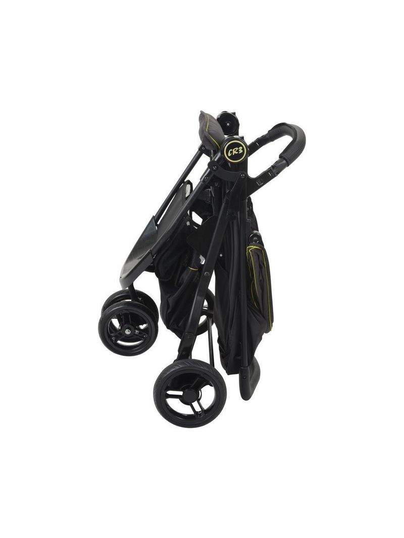 Carrinho de Bebê Burigotto CR3 - de 0 até 15kg - para Passeio - Cinza Escuro com Neon