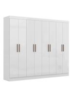 Guarda-Roupa Casal Paris 8 Portas MDP Branco Brilho | Maxel