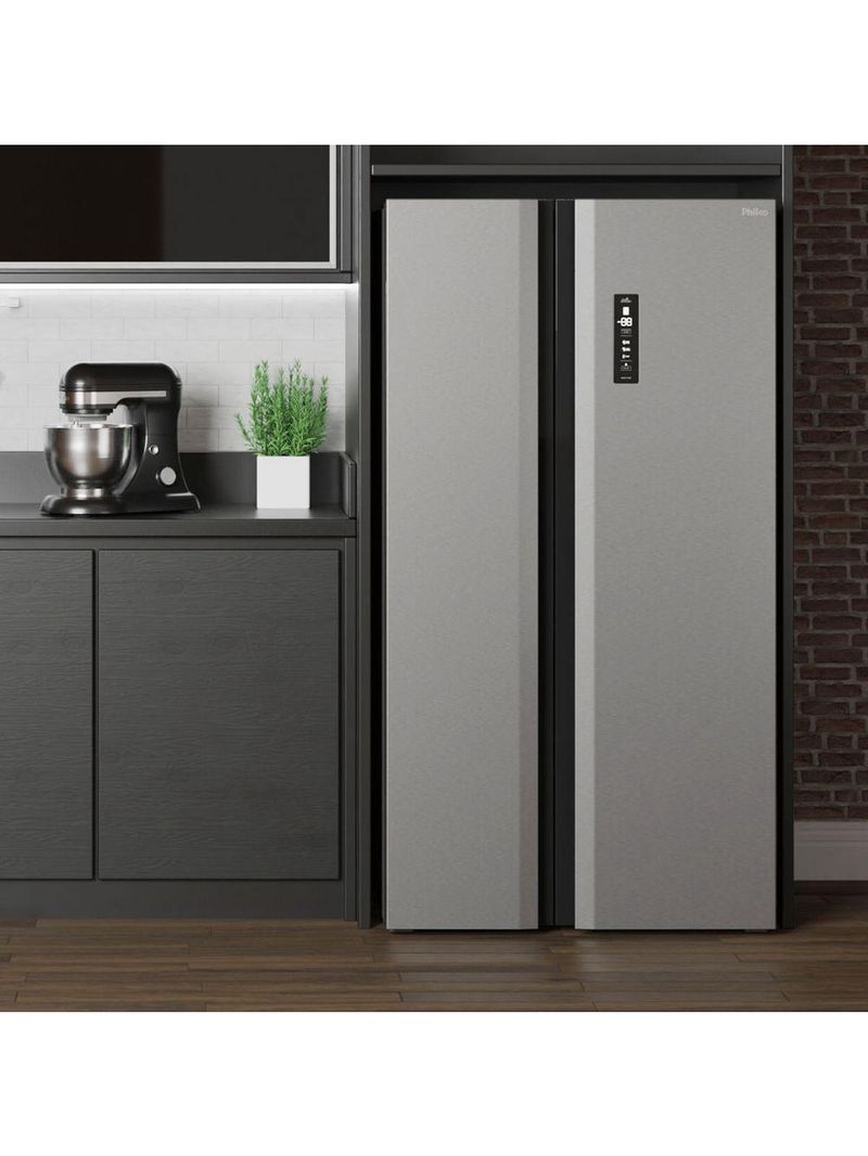 Geladeira 489L Philco Frost Free Side By Side Inox PRF504I 110V